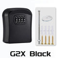 Black metal wall-mounted key lock box with a 4-digit combination dial, includes mounting screws and anchors.
