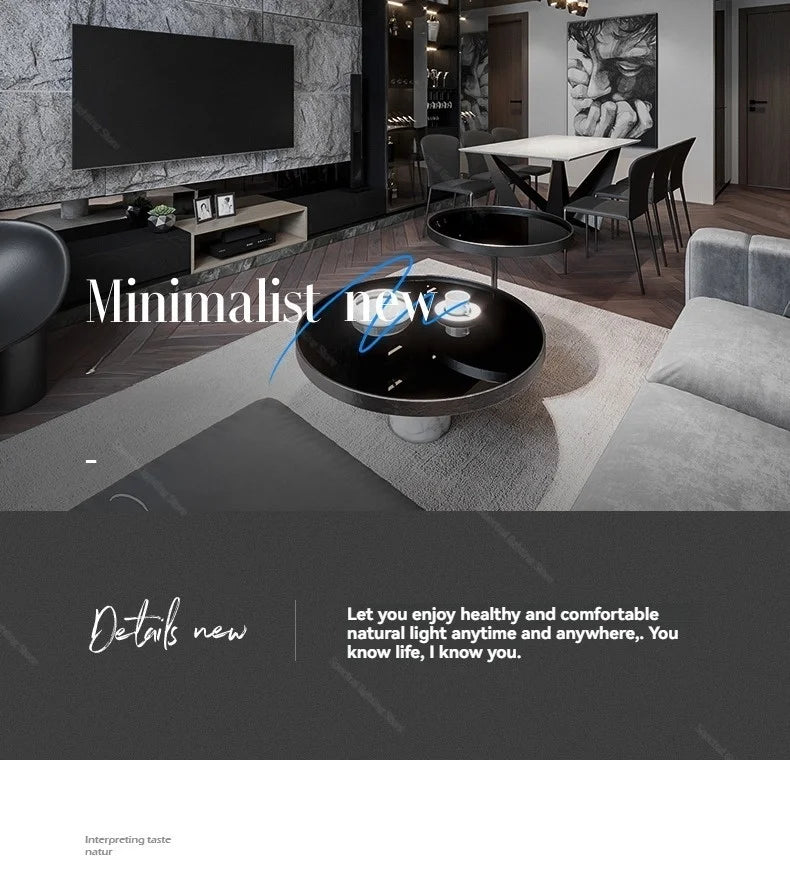 Modern matte black pendant lamp featuring multiple spherical glass shades in a sleek, contemporary living room setting.