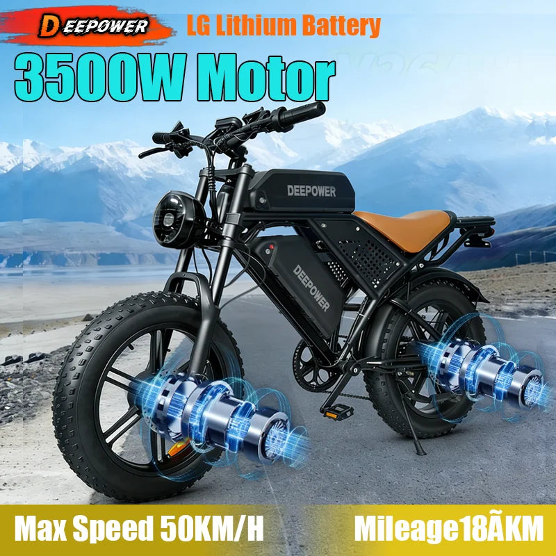 3500W Powerful motor 48V 60AH lithium battery 20 Inch Fat Tire