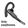 Sleek black wireless Bluetooth earbud with a secure over-ear hook and built-in noise-cancelling microphone.