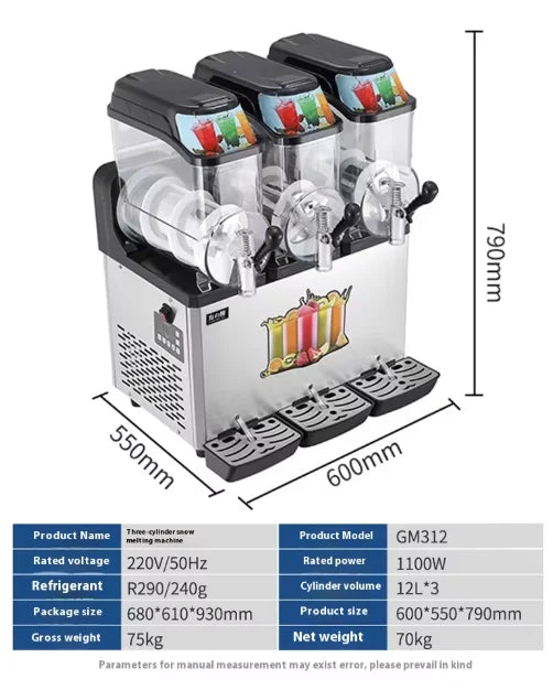 Commercial Kitchen Stainless Steel Slushie  Machine 1/2/3