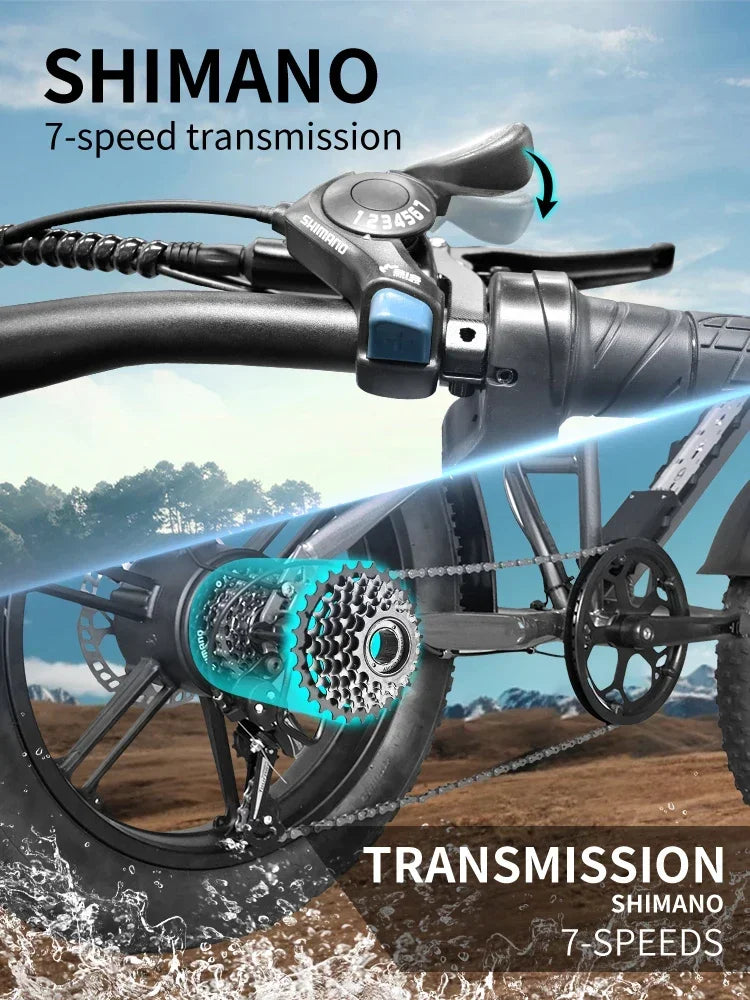 3500W Powerful motor 48V 60AH lithium battery 20 Inch Fat Tire