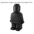 Matte black figure-shaped ceramic vase, 19.5cm tall, with a playful block-character design.