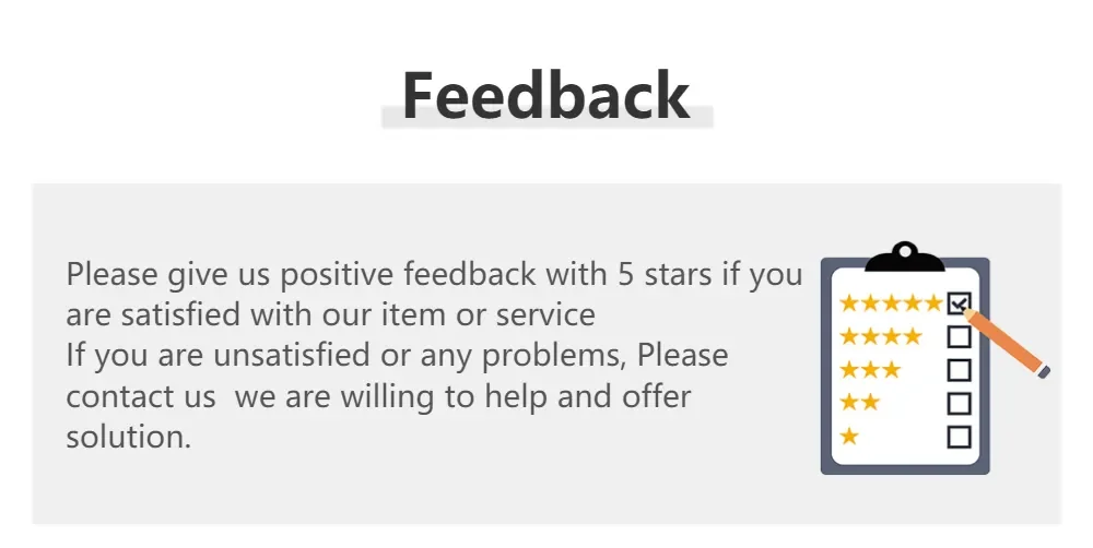 Customer feedback request graphic with a checklist showing five stars being selected with a pencil.