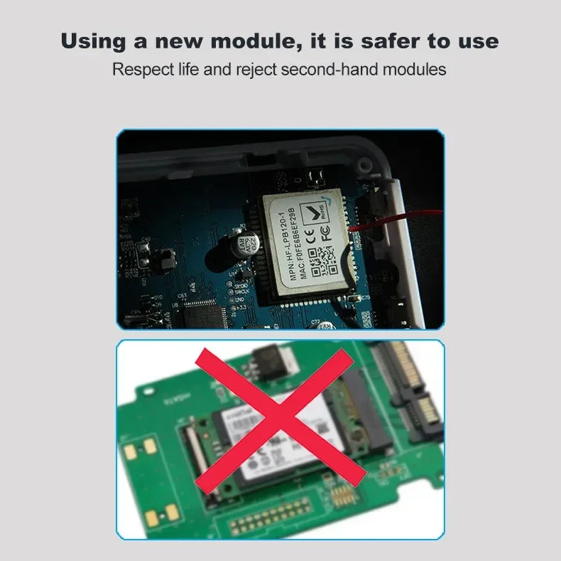 Close-up of a green circuit board showing high-quality, new internal wireless alarm system components.