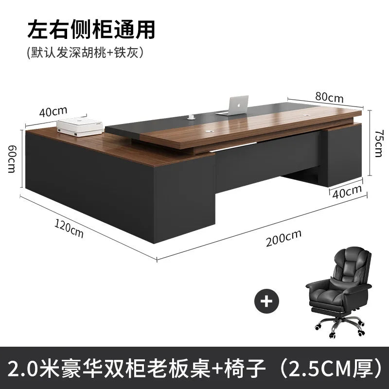 Big Size Wooden Office Desk - Professional Vintage Clear Office Desk Modern