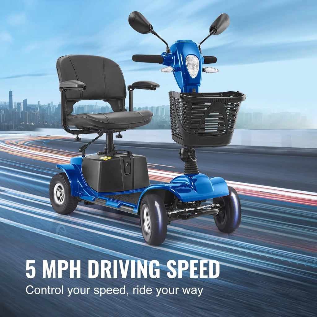 Heavy Duty 4-Wheel Electric Folding Mobility Scooter for Adults and Seniors