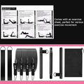 Black resistance bands set with fitness bar, straps, and exercise guide.