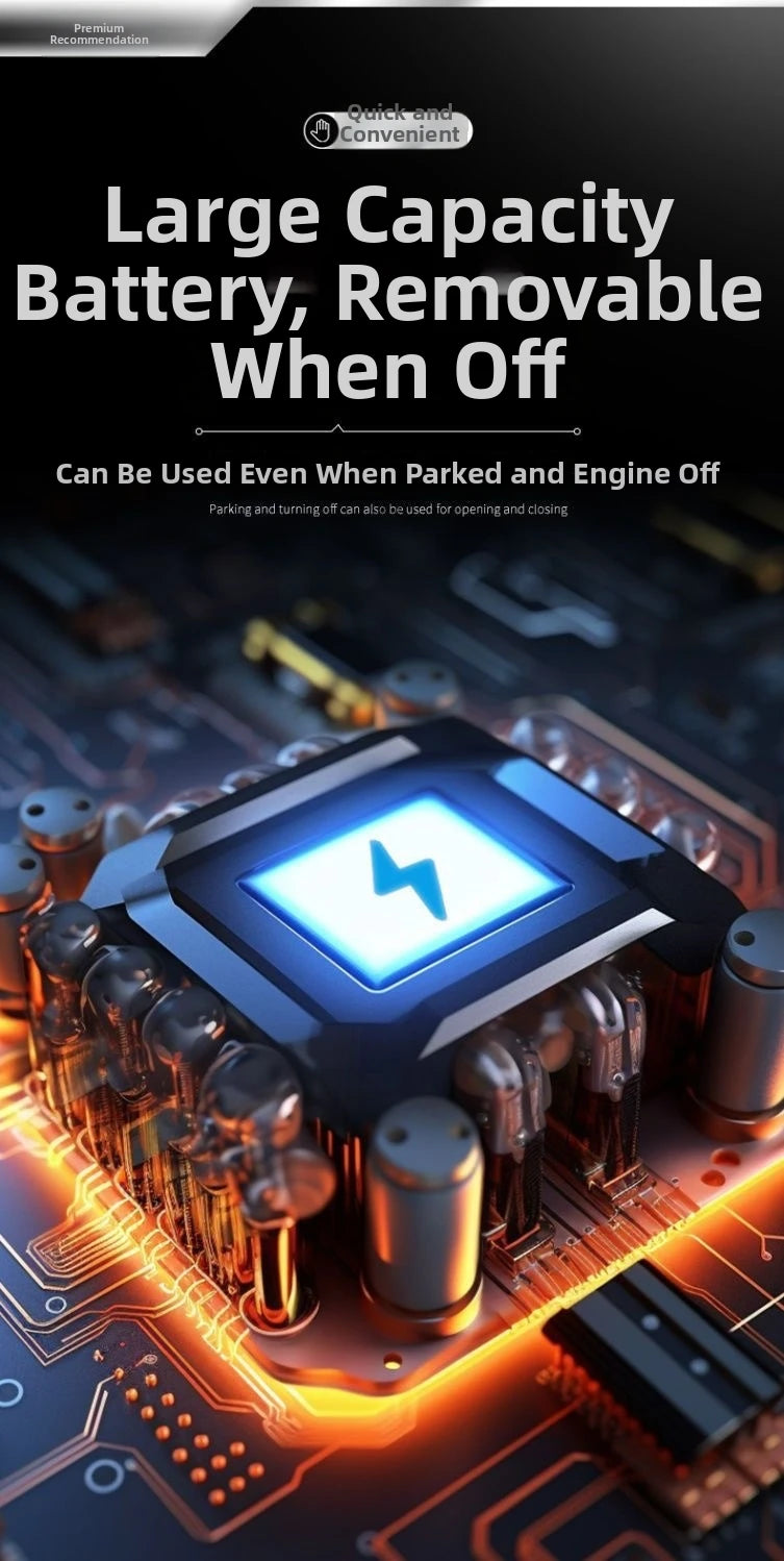 Close-up of a dark tech-style circuit board with a central glowing blue lightning bolt icon and orange LED accents.