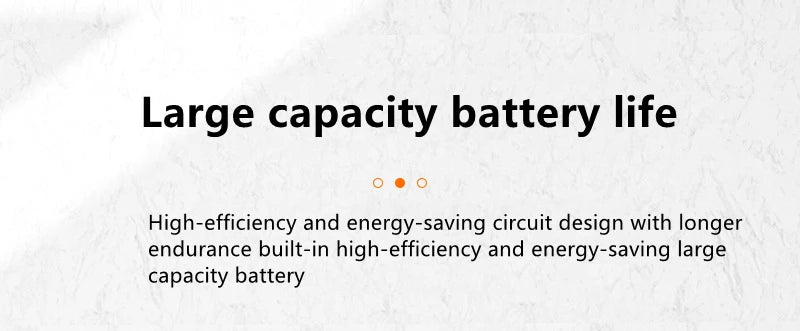Text overlay highlighting the 30W wireless speaker's long-lasting, energy-efficient battery life.