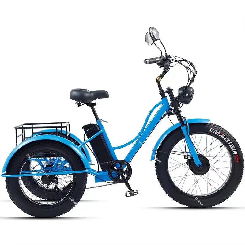 750W Fatbike Electric Bicycle 48V High Power With Passenger Seat