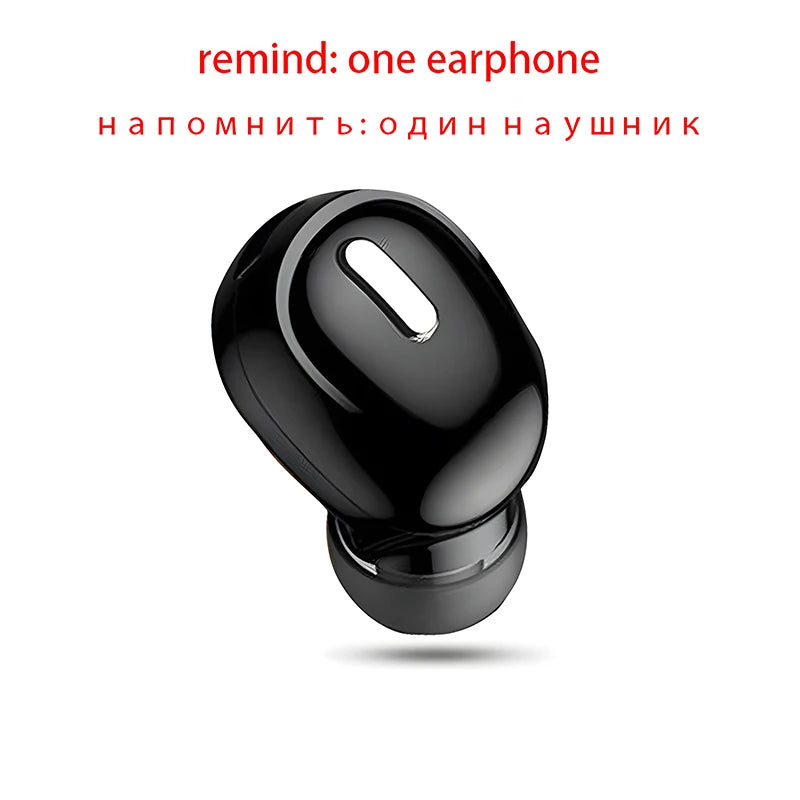 A single, glossy black wireless in-ear earphone with a minimalist, rounded design and a silicone ear tip.