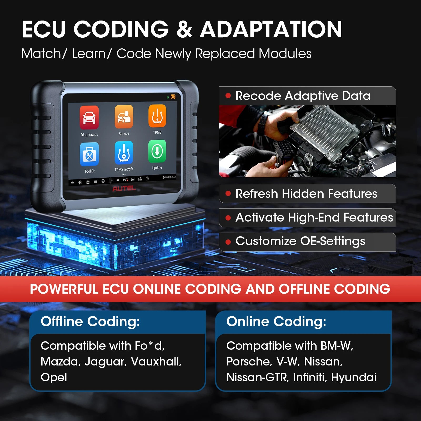 Autel Max iPRO MP808S-TS - Automotive Scanner Active Test