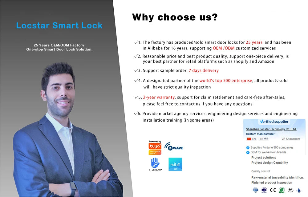 Modern black biometric digital door lock with fingerprint scanner and keyless entry features.