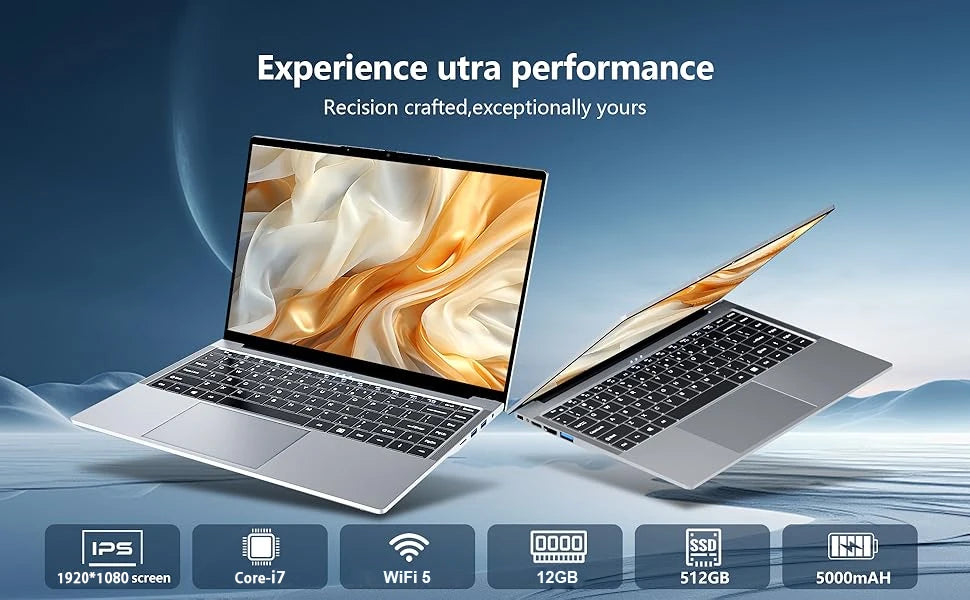 14.1 inch Portable Laptop Intel Core i7 9850H Windows 11 Gaming Computer