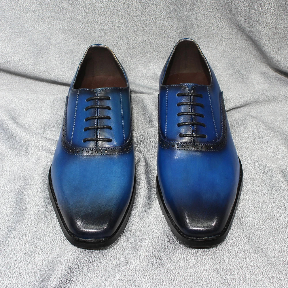 Business Oxfords Genuine Leather Plain Toe Office Business Dress Shoes