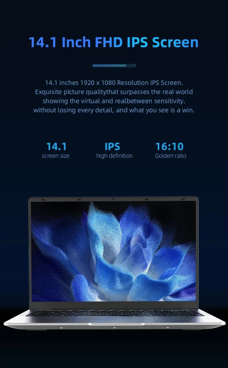 14.1'' Slim Office Laptop  Windows 11 Intel i7-8650U Intel ATOM X7 1920*1080 Office