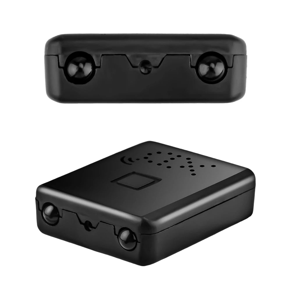Black plastic ultrasonic pet training device with two sensors, a square button, and ventilation holes.
