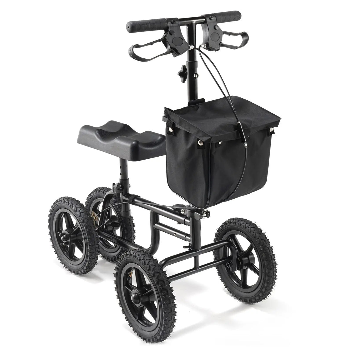 VEVOR 12" All Terrain Carbon Steel Folding Steerable Knee Scooter Walker