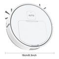 A white robotic vacuum with side brushes and a dimension line measuring 16cm/6.3inch.