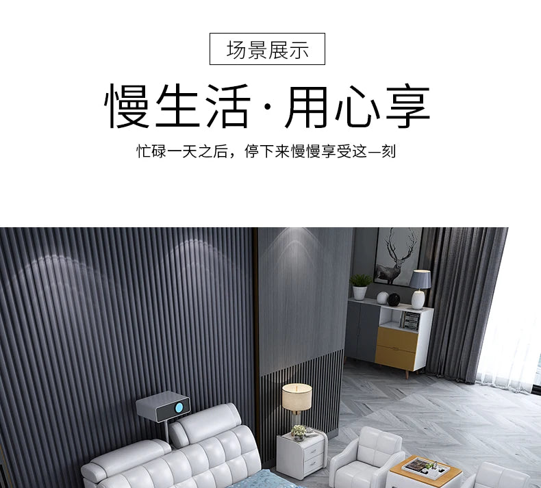 Modern white double bed with a tufted, padded headboard and integrated storage, set in a contemporary bedroom.