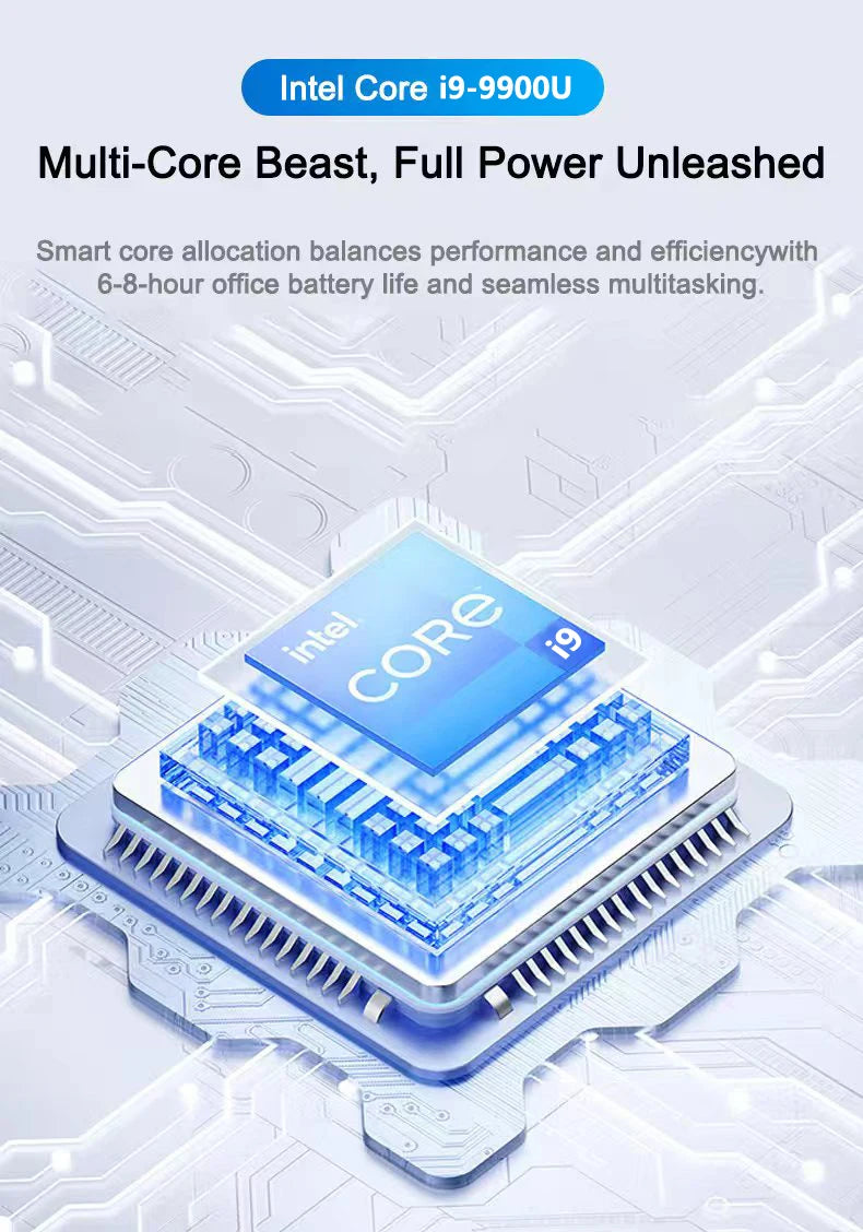 14.1 Inch Slim Laptop Windows 11 Intel Core I9-9900U Gaming