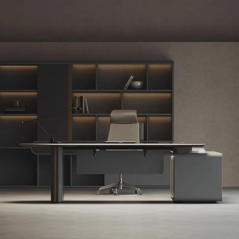 Modern Luxury Office Manager Desk Lacquered Boss Executive Computer Desk for Home for Apartment Use