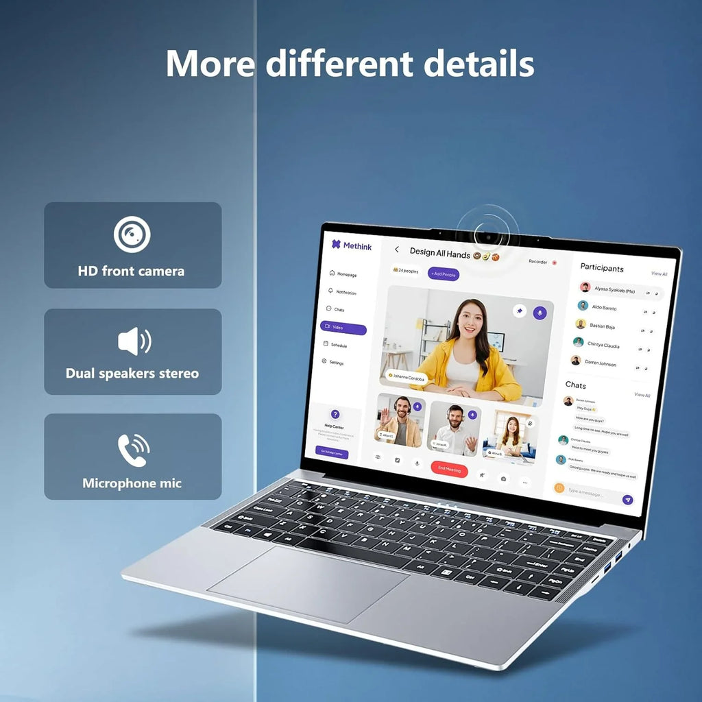 14.1 inch Portable Laptop  Windows 11 Gaming Computer PC Gamer office