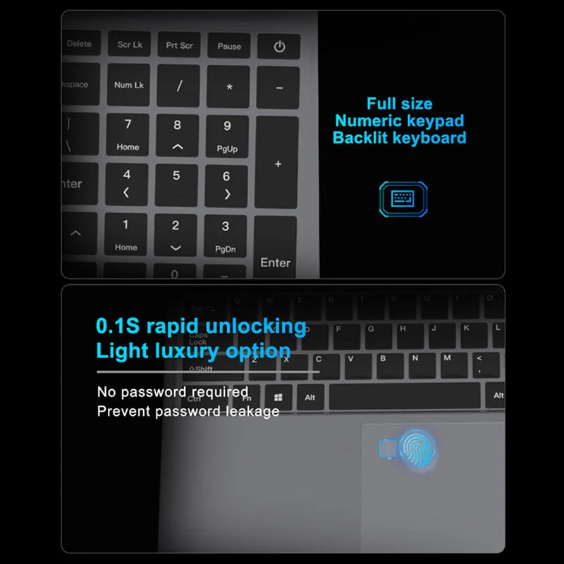 15.6" Portable Laptop  Intel Core i7-6500U Windows 11 Notebook Gamer 1920*1080 Display