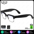 Black smart glasses featuring a built-in camera, translation tech, wireless calling and voice assistant capabilities.