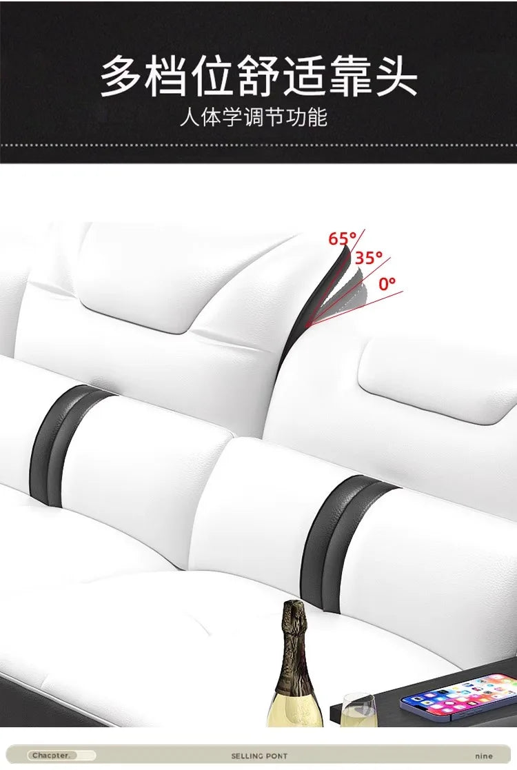 Quality Leather Luxury Comfortable Minimalist Sofa