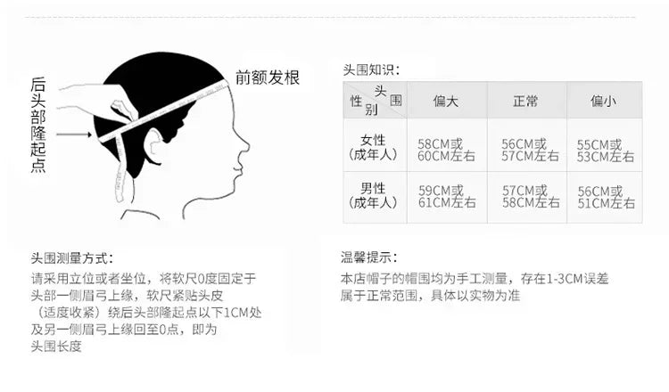 A diagram showing how to measure head circumference for a proper baseball cap fit.