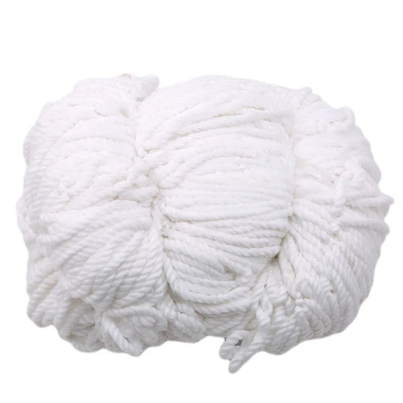 A ball of white twisted rope, perfect for crafting, gardening, or general-purpose utility use.