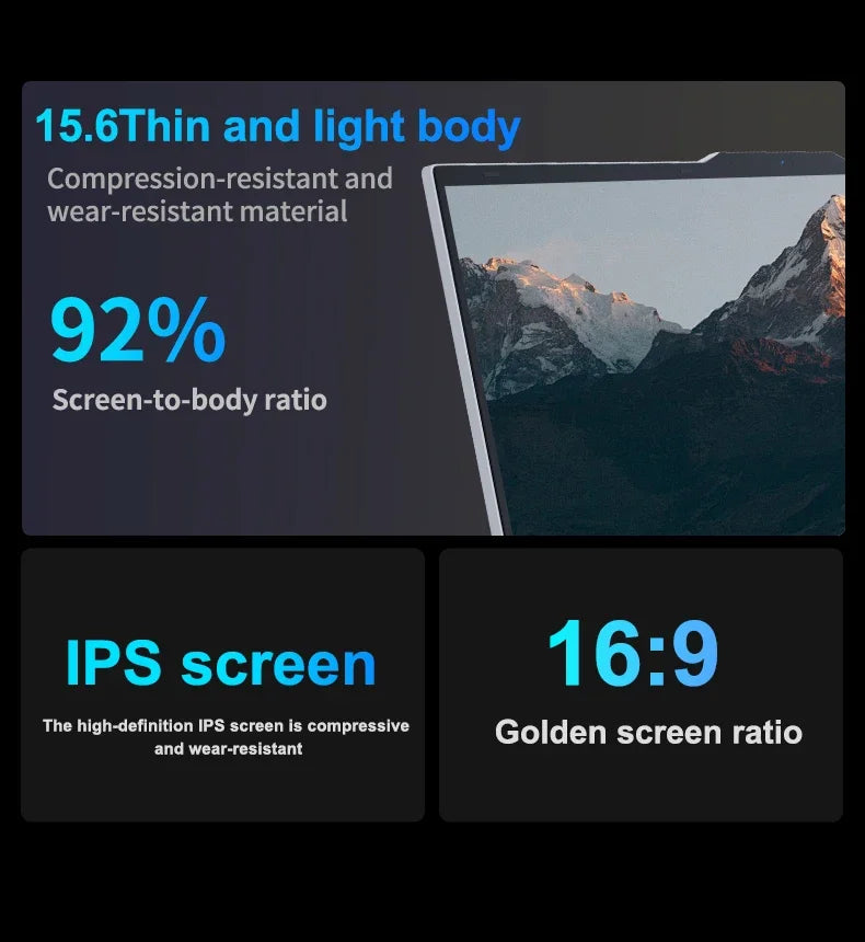 15.6" Portable Laptop  Intel Core i7-6500U Windows 11 Notebook Gamer 1920*1080 Display