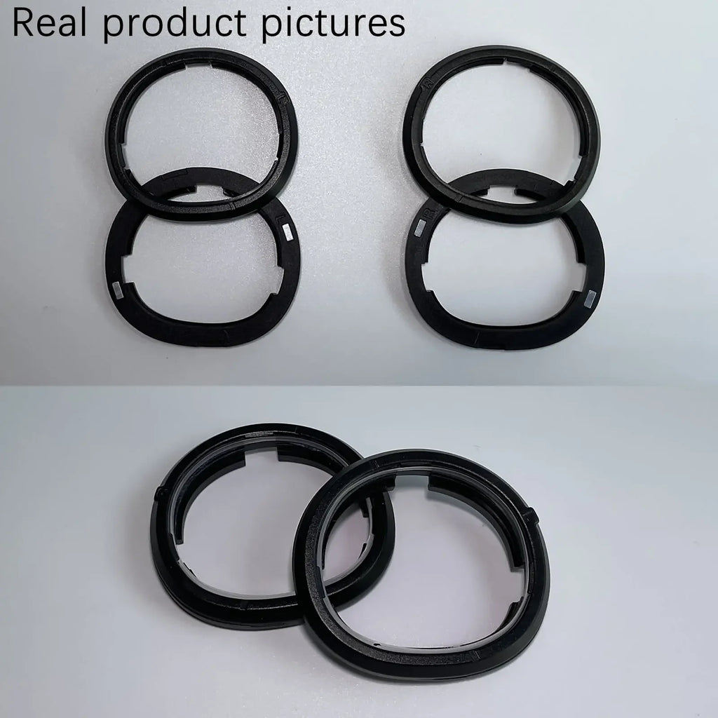 Black magnetic VR lens frames for Quest 3 with circular mounts and small silver connector tabs.