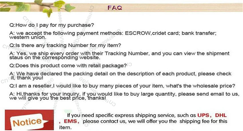 The provided image contains text regarding frequently asked questions and shipping information, not a slush drink maker.