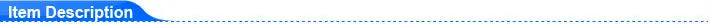 Blue banner with the white text "Item Description" written on it.