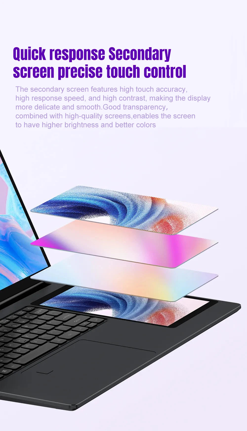 15.6" Touch Screen  Backlit keyboard Windows 11 Notebook Computer Dual Screen Laptop