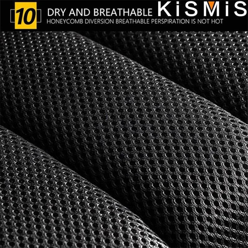 Close-up of a black, breathable, 3D honeycomb mesh fabric used on the back of the anti-theft crossbody bag.