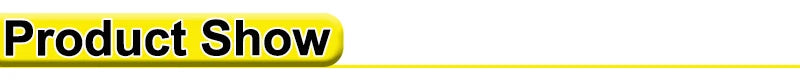A yellow, rounded horizontal button with the words "Product Show" in bold black text.