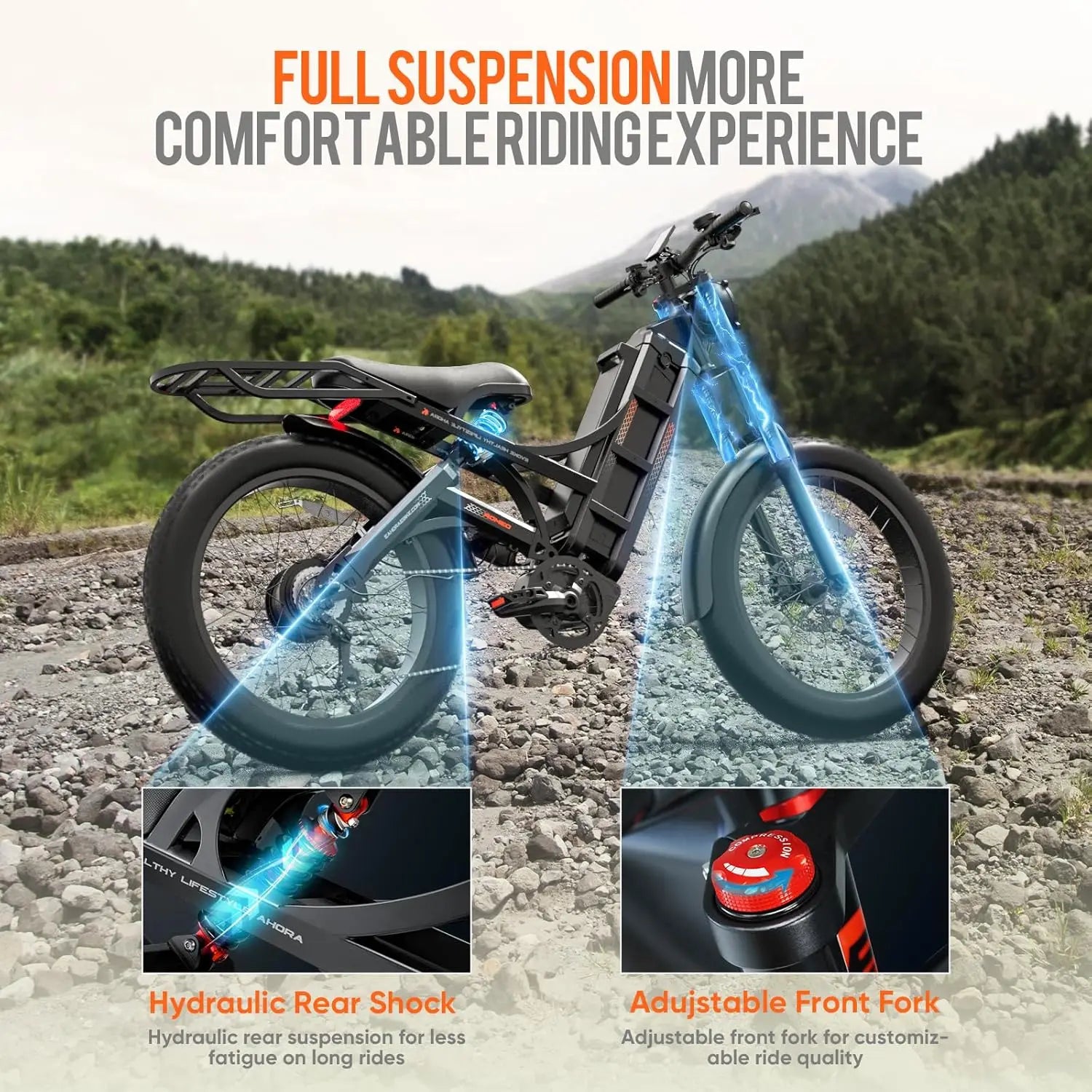 JYF Eahora Electric Bike, Carbon Steel 26-inch Electric Bike