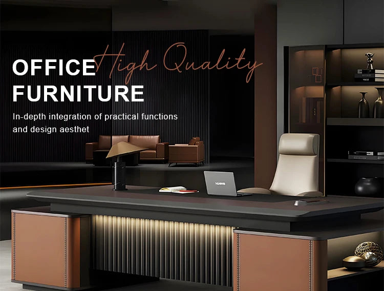 Modern Luxury Office Manager Desk Lacquered Boss Executive Computer Desk for Home for Apartment Use