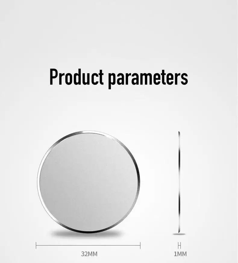 A diagram showing a circular, silver metal disc with a 32mm diameter and 1mm thickness.