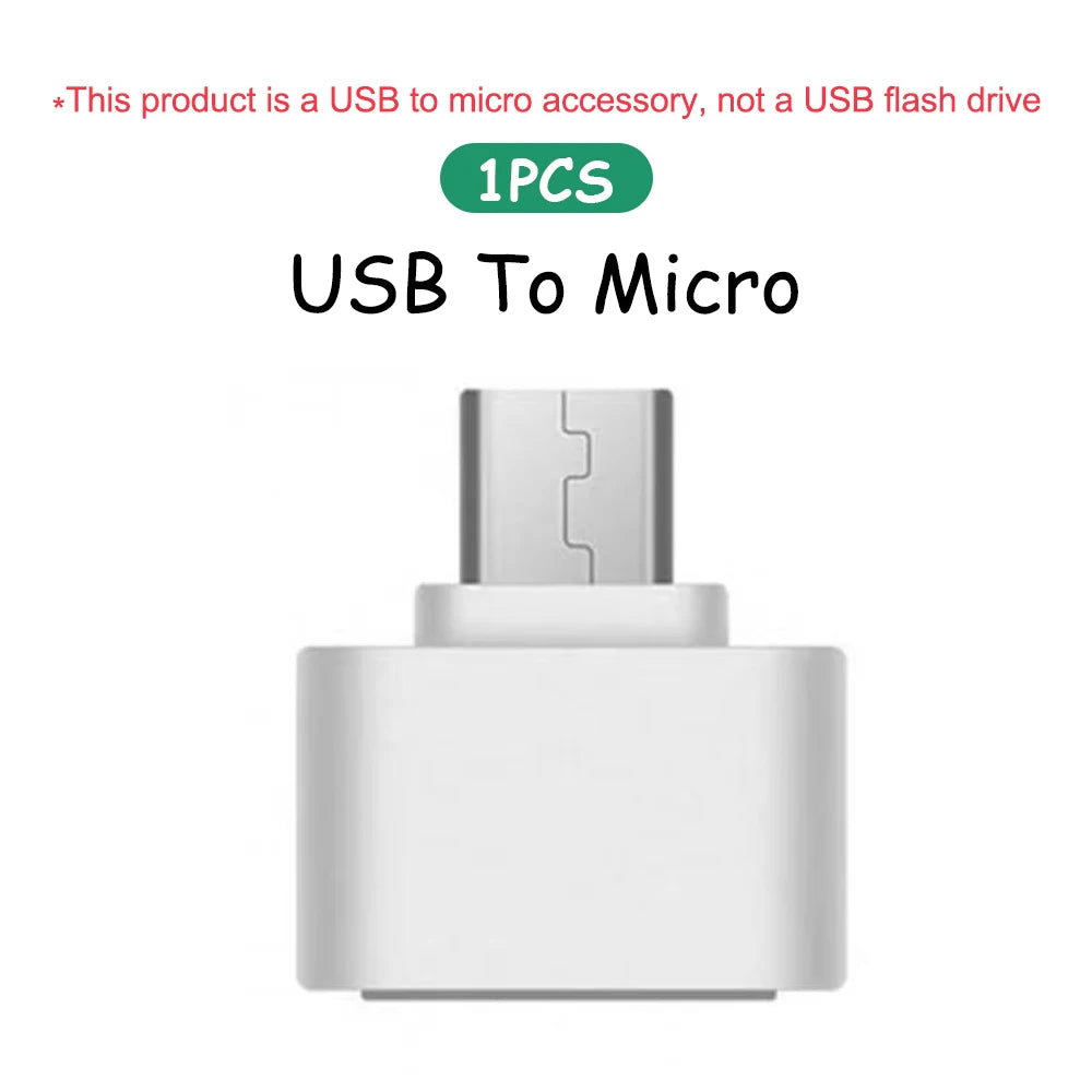 A compact, silver-coloured metal USB to Micro-USB adapter, designed for easy connectivity.